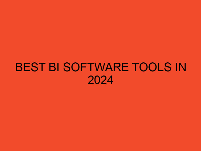 Best BI Software Tools in 2024