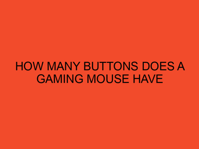 How Many Buttons Does a Gaming Mouse Have