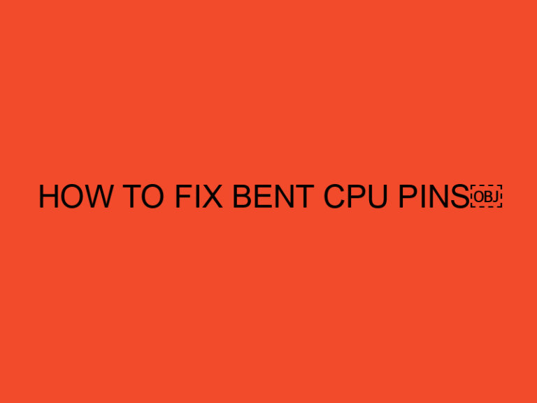 How to fix bent CPU pins￼