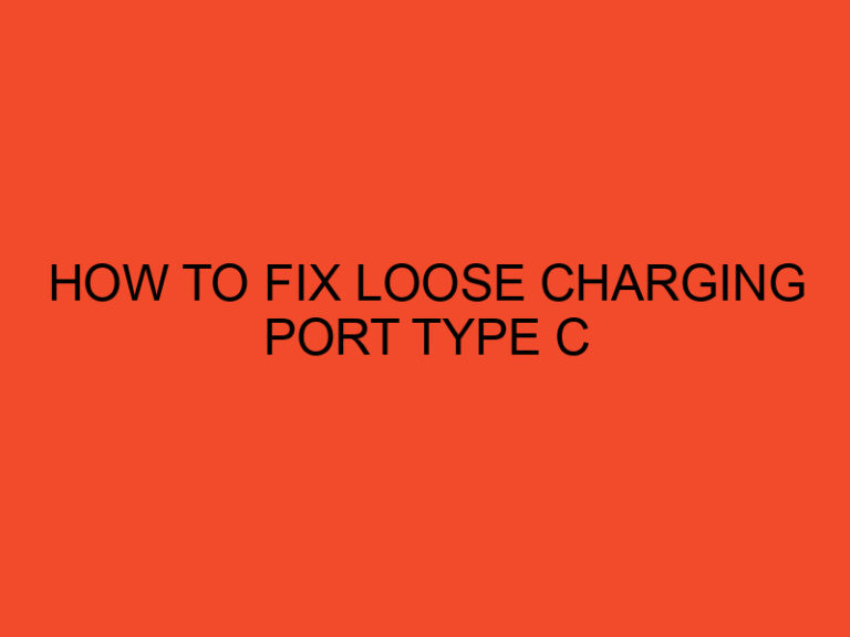 How to Fix Loose Charging Port Type C