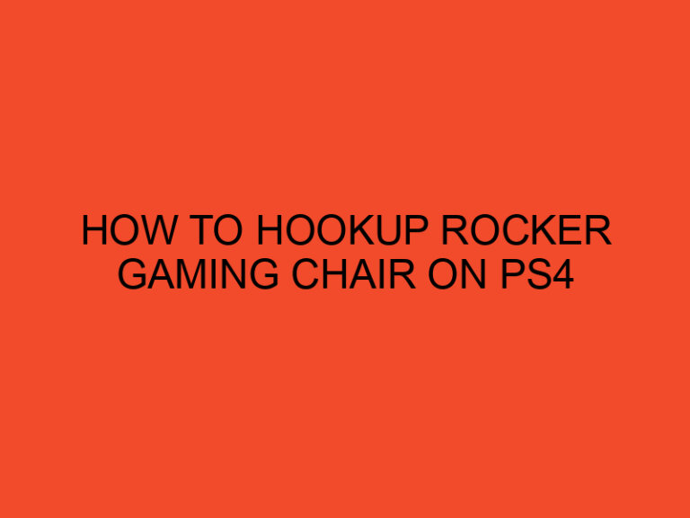 How to Hookup Rocker Gaming Chair on PS4