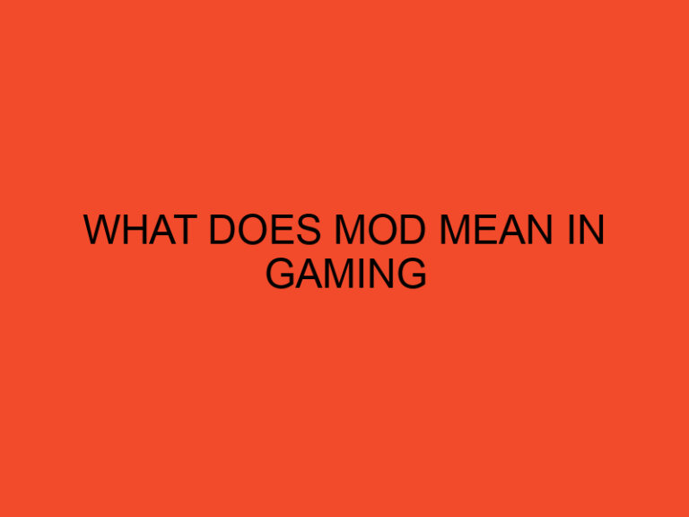 What Does Mod Mean in Gaming