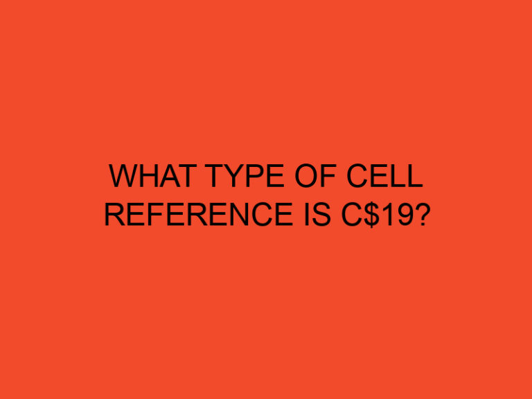 What Type of Cell Reference is c$19?