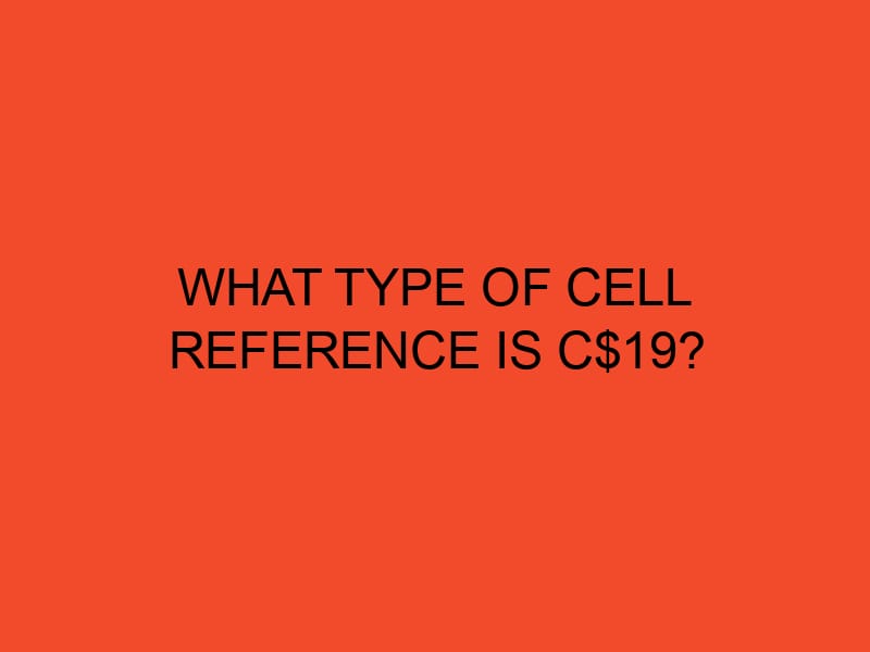 What Type of Cell Reference is c19? DesktopEdge