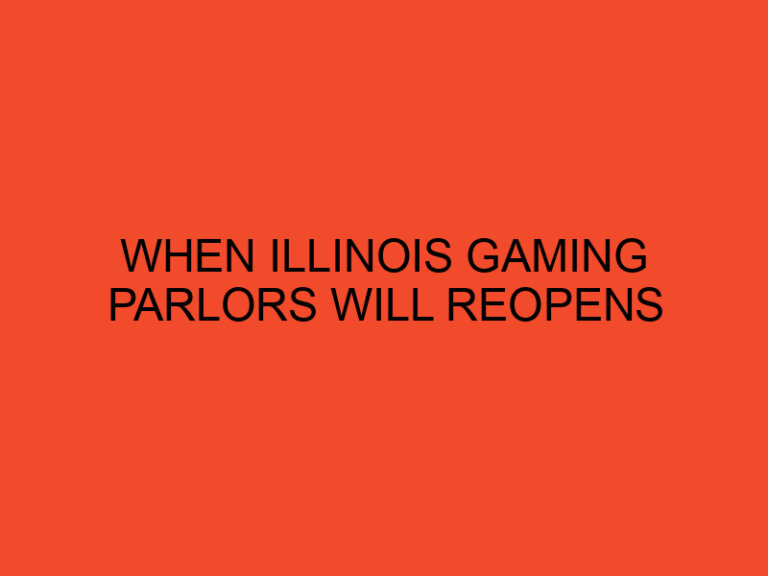 When Illinois Gaming Parlors Will Reopens